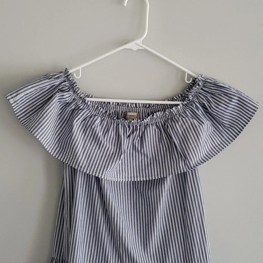 Cremieux Niko Striped Ruffle Off Shoulder Dress XS - Picture 5 of 8